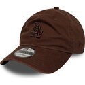 casquette-courbee-marron-ajustable-avec-logo-marron-9twenty-washed-midi-logo-los-angeles-dodgers-mlb-new-era