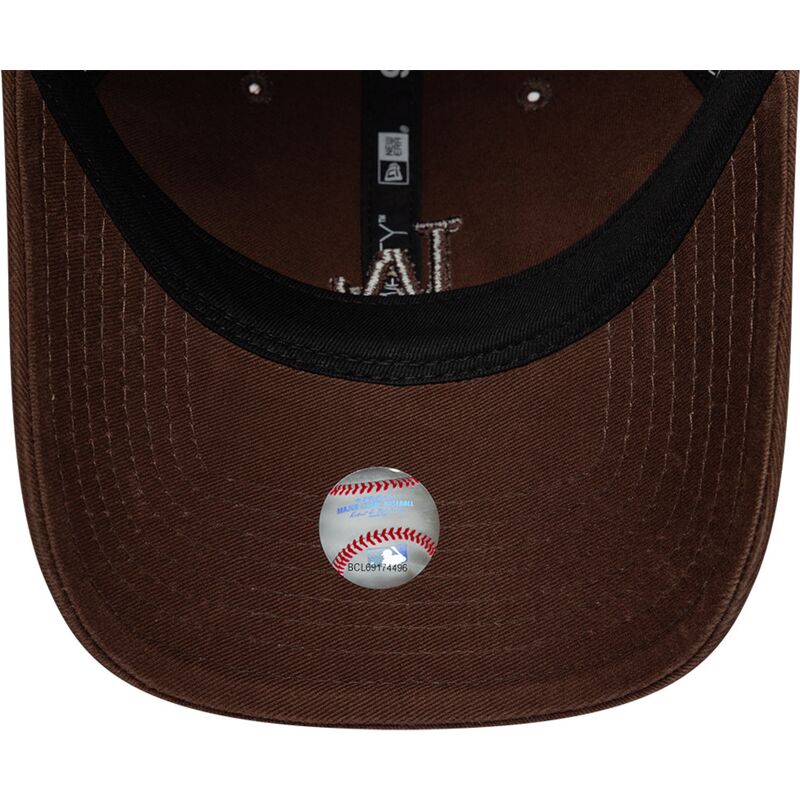 casquette-courbee-marron-ajustable-avec-logo-marron-9twenty-washed-midi-logo-los-angeles-dodgers-mlb-new-era