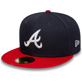 Casquette plate bleue marine et rouge ajustée 59FIFTY AC Perf Atlanta Braves MLB New Era