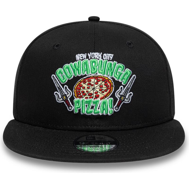 casquette-plate-noire-snapback-pour-enfant-9fifty-cowabunga-pizza-tortues-ninja-new-era