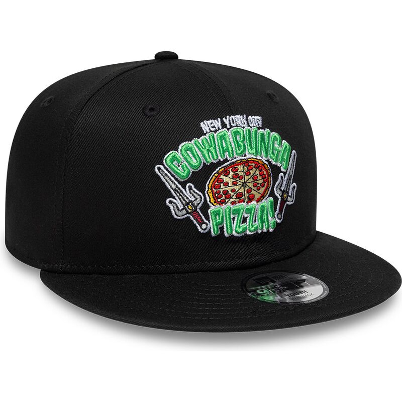 casquette-plate-noire-snapback-pour-enfant-9fifty-cowabunga-pizza-tortues-ninja-new-era