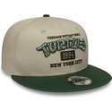 casquette-plate-verte-et-beige-snapback-pour-enfant-9fifty-tortues-ninja-new-era