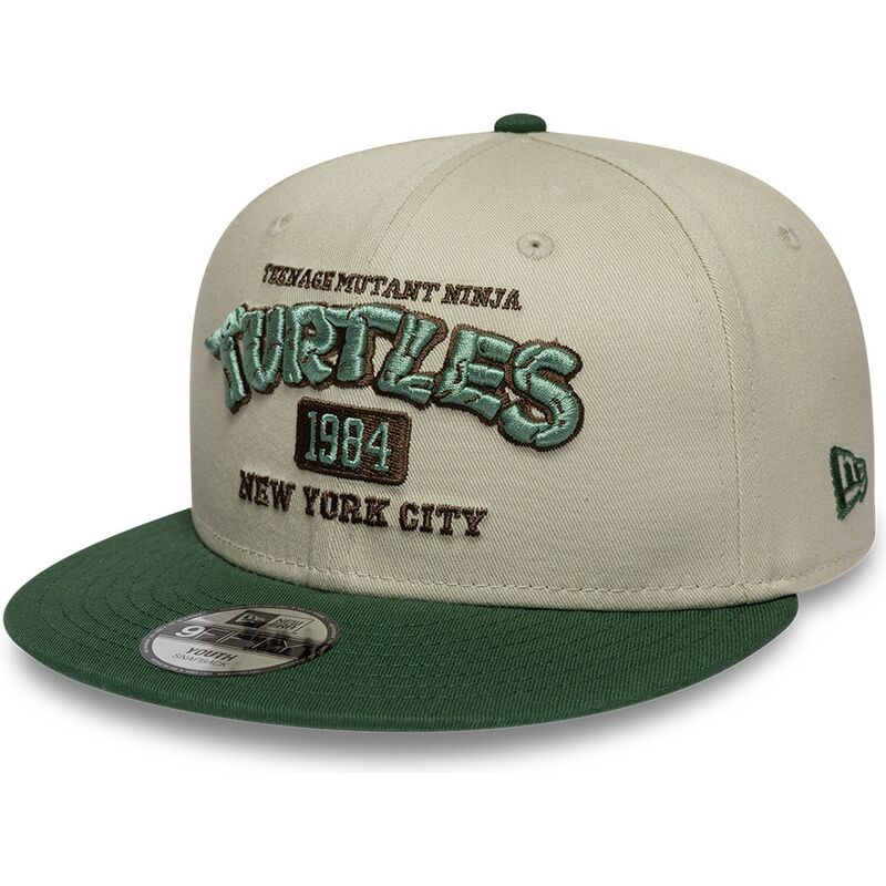 casquette-plate-verte-et-beige-snapback-pour-enfant-9fifty-tortues-ninja-new-era