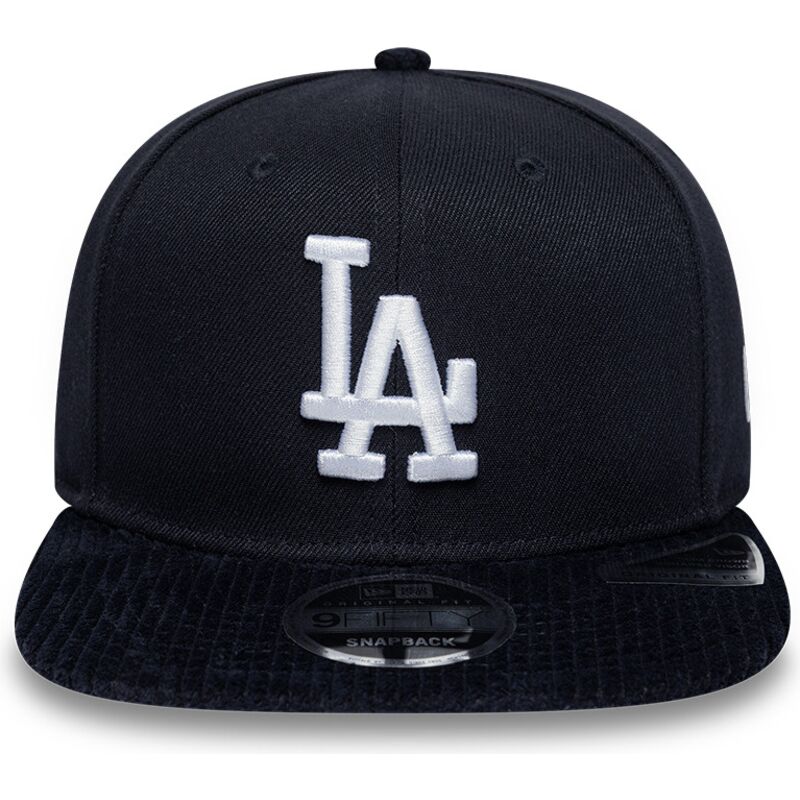 casquette-plate-bleue-marine-snapback-9fifty-cord-visor-los-angeles-dodgers-mlb-new-era
