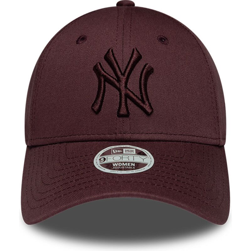 casquette-courbee-grenat-ajustable-pour-femme-avec-logo-grenat-9forty-league-essential-new-york-yankees-mlb-new-era