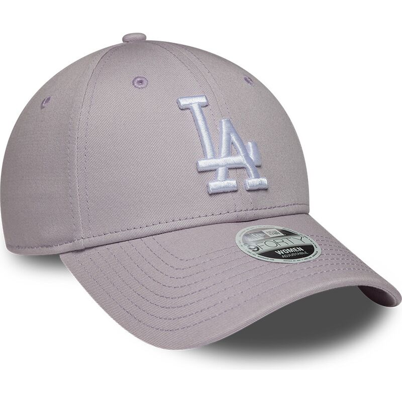 casquette-courbee-violette-claire-ajustable-pour-femme-9forty-league-essential-los-angeles-dodgers-mlb-new-era