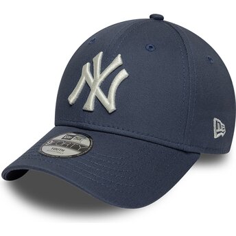 Casquette courbée bleue grise ajustable pour enfant 9FORTY League Essential New York Yankees MLB New Era