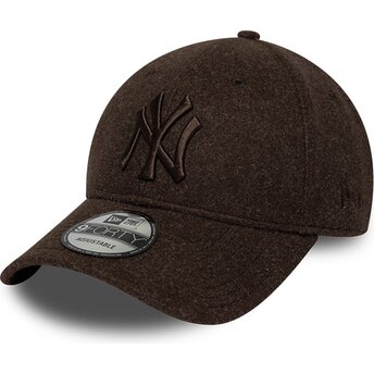 Casquette courbée marron snapback avec logo marron 9FORTY Winter New York Yankees MLB New Era