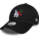 casquette-courbee-noire-ajustable-pour-femme-9forty-fruit-icon-cherry-los-angeles-dodgers-mlb-new-era