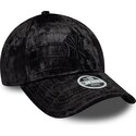 casquette-courbee-noire-ajustable-pour-femme-avec-logo-noir-9forty-pattern-velour-new-york-yankees-mlb-new-era