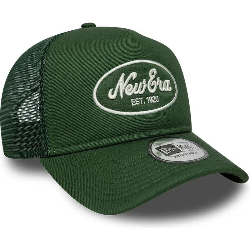 casquette-trucker-verte-a-frame-oval-patch-foam-new-era