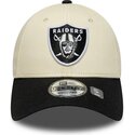 casquette-courbee-beige-et-noire-ajustable-9forty-colour-block-las-vegas-raiders-nfl-new-era