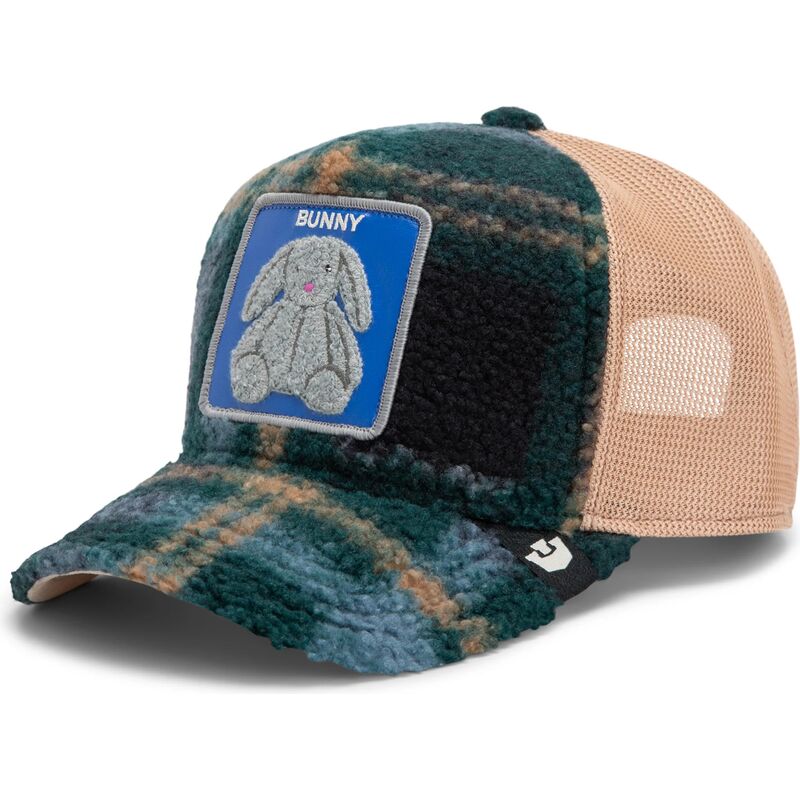 casquette-trucker-verte-et-beige-lapin-en-peluche-bunny-double-stuffed-the-farm-goorin-bros