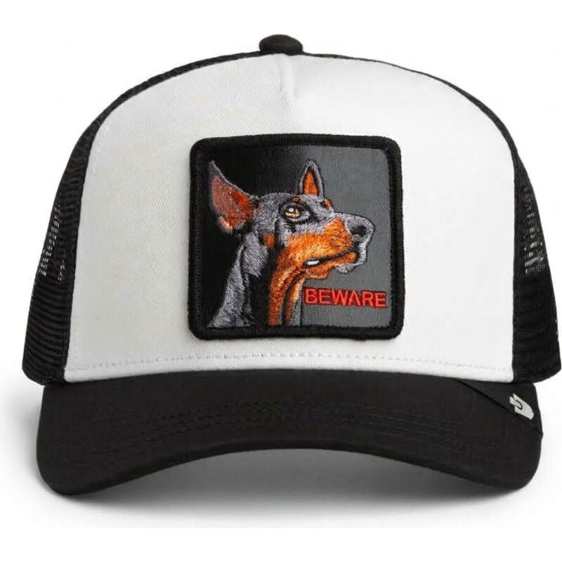 casquette-trucker-noire-et-blanche-pour-enfant-chien-beware-original-recipe-the-farm-goorin-bros