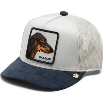 Casquette trucker bleue et beige pour enfant chien Suede Shadow Original Recipe The Farm Goorin Bros.