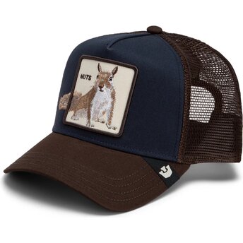Casquette trucker marron et bleue marine écureuil Over the Line Squirrel Out Of Bounds Nuts The Farm Goorin Bros.