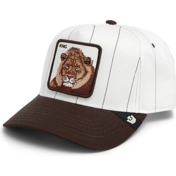 Casquette courbée grise et marron snapback lion Pinstripe Lion King Playmakers The Farm Goorin Bros.