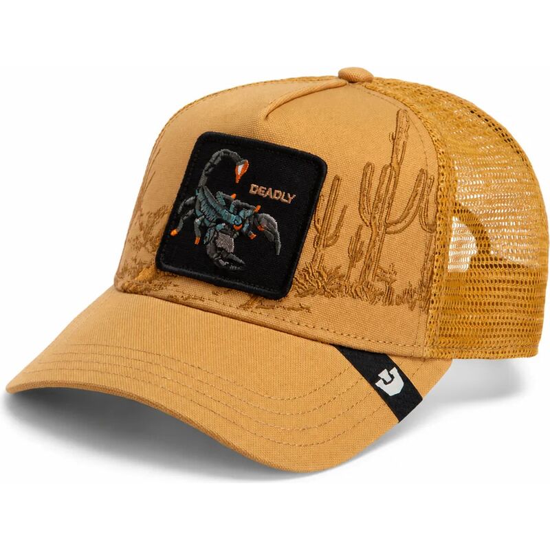 casquette-trucker-marron-scorpion-scorpion-badlands-deadly-the-farm-goorin-bros