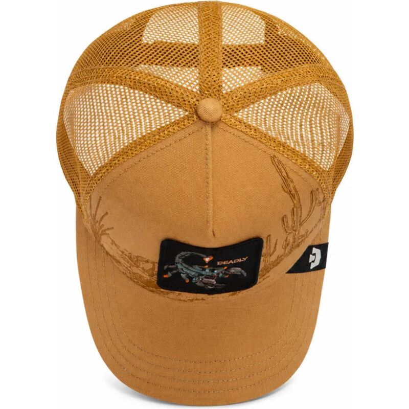 casquette-trucker-marron-scorpion-scorpion-badlands-deadly-the-farm-goorin-bros