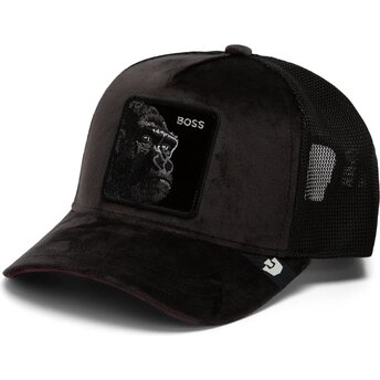Casquette trucker noire gorille Velour Boss The Farm Goorin Bros.