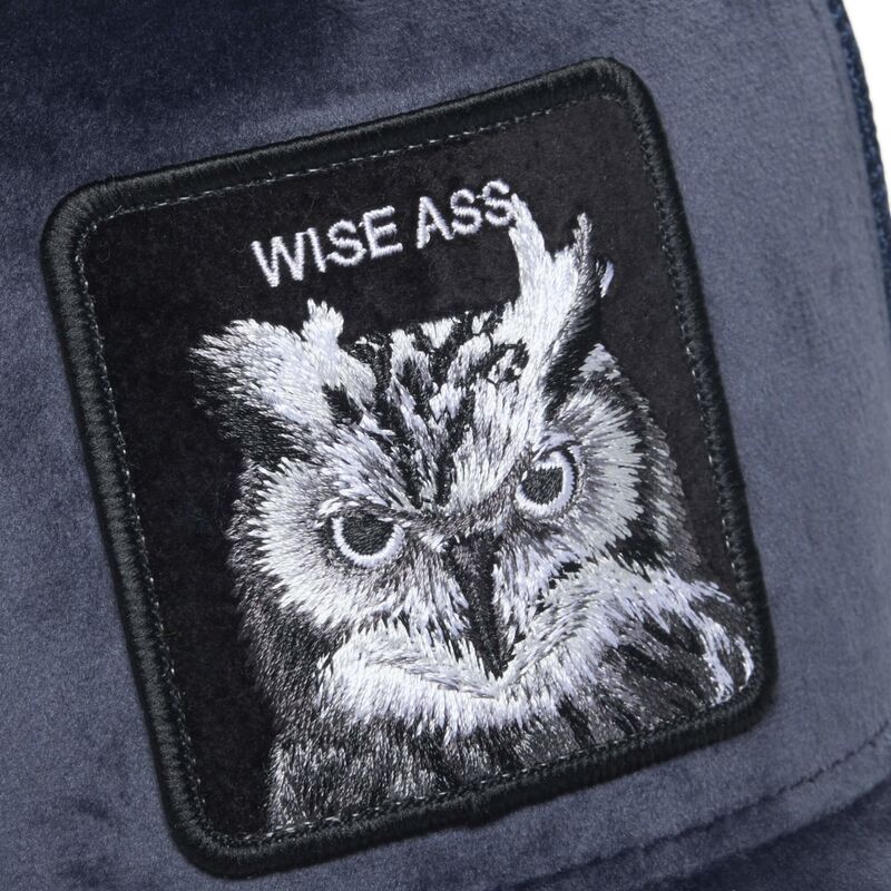 casquette-trucker-bleue-marine-hibou-velour-wise-ass-the-farm-goorin-bros
