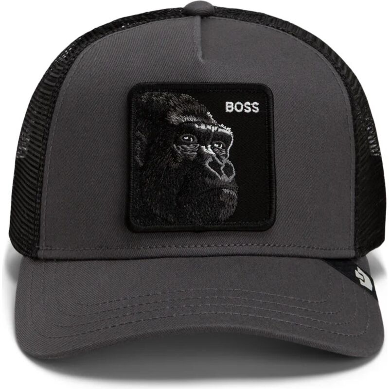 casquette-trucker-grise-et-noire-gorille-the-boss-original-recipe-the-farm-goorin-bros