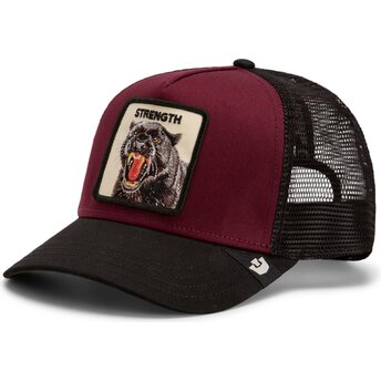 Casquette trucker grenat et noire panthère Strength Panther Original Recipe The Farm Goorin Bros.