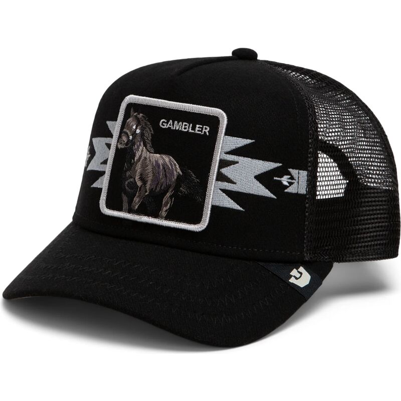 casquette-trucker-noire-cheval-canyon-gambler-trailblazer-the-farm-goorin-bros