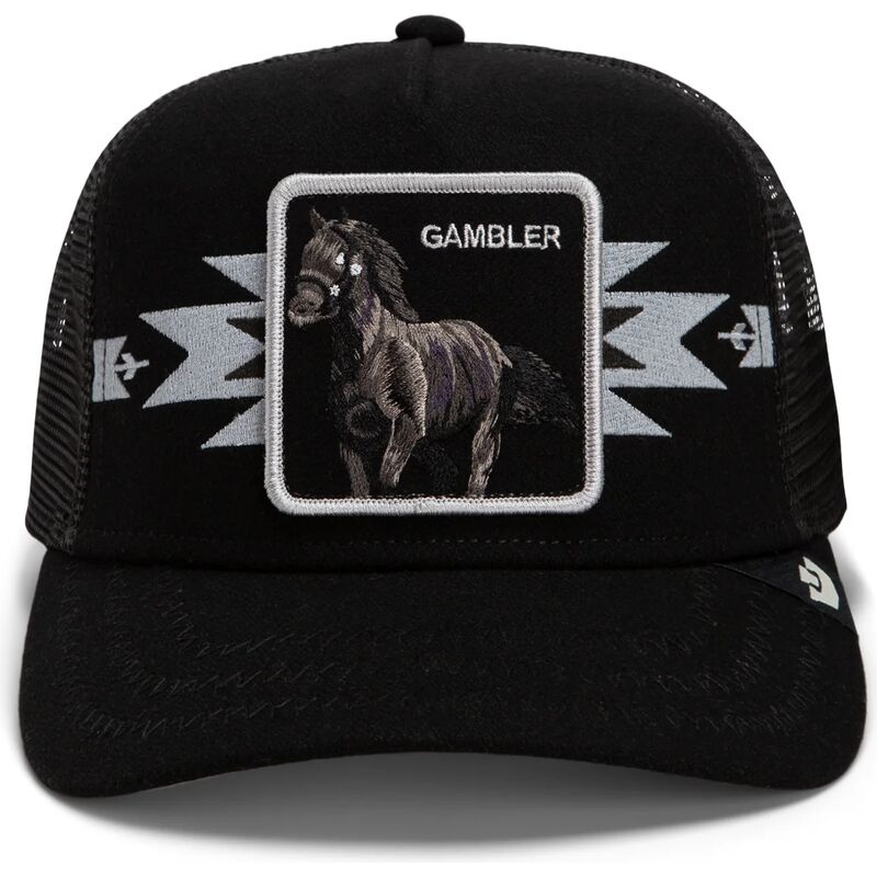 casquette-trucker-noire-cheval-canyon-gambler-trailblazer-the-farm-goorin-bros