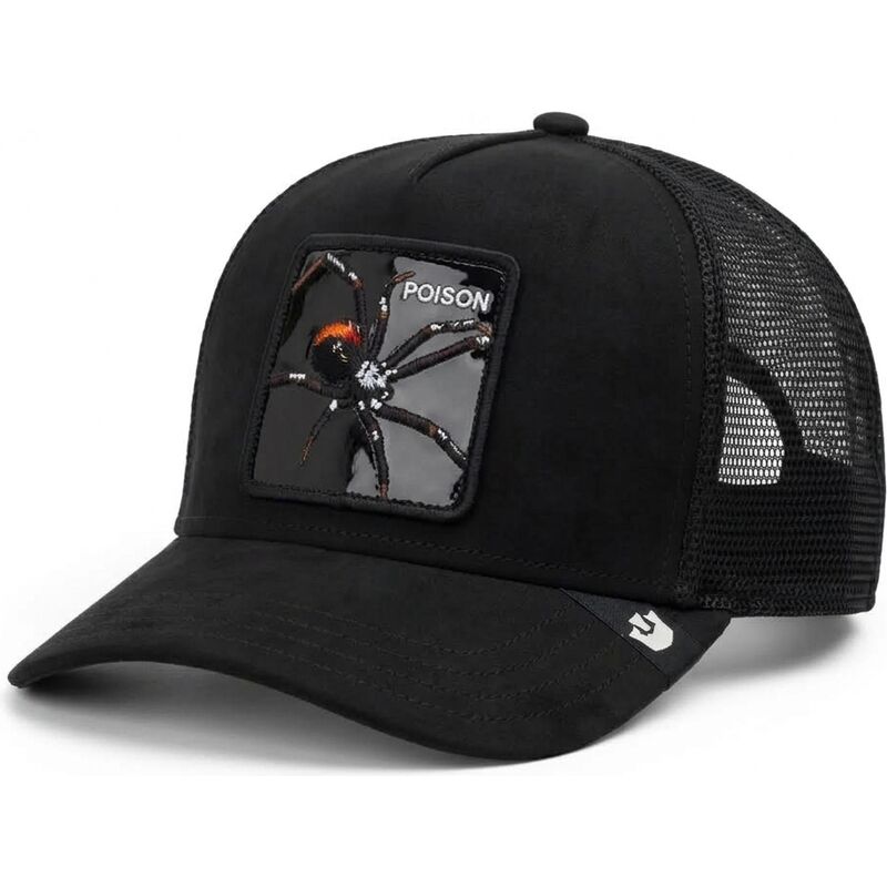 casquette-trucker-noire-araignee-black-out-spider-blackened-metallic-poison-the-farm-goorin-bros