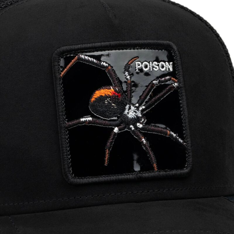 casquette-trucker-noire-araignee-black-out-spider-blackened-metallic-poison-the-farm-goorin-bros