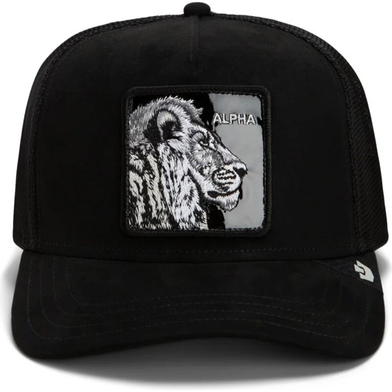 casquette-trucker-noire-lion-black-out-lion-blackened-metallic-alpha-the-farm-goorin-bros casquette-trucker-noire-lion-black-out-lion-blackened-metallic-alpha-the-farm-goorin-bros