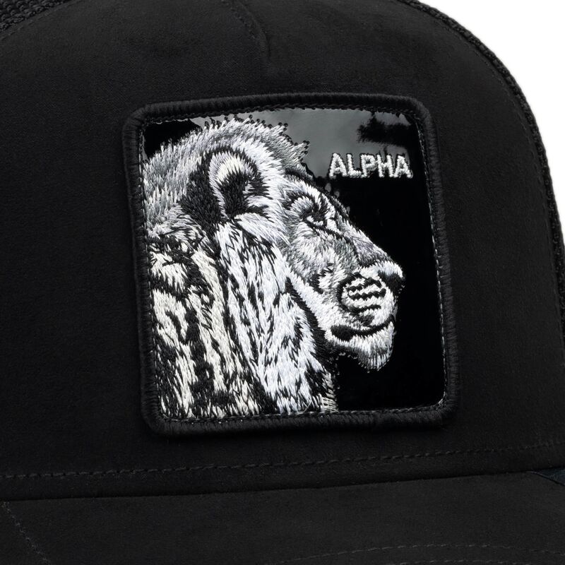 casquette-trucker-noire-lion-black-out-lion-blackened-metallic-alpha-the-farm-goorin-bros casquette-trucker-noire-lion-black-out-lion-blackened-metallic-alpha-the-farm-goorin-bros