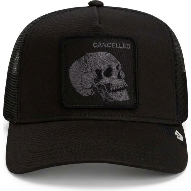 casquette-trucker-noire-crane-tonal-skull-full-intent-cancelled-the-farm-goorin-bros