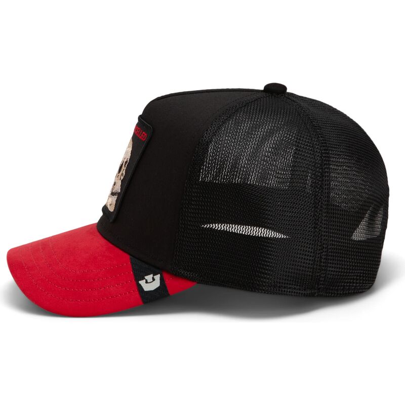 casquette-trucker-noire-et-rouge-crane-cancelled-skull-trucker-microsuede-the-farm-goorin-bros casquette-trucker-noire-et-rouge-crane-cancelled-skull-trucker-microsuede-the-farm-goorin-bros