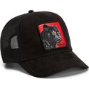 casquette-trucker-noire-et-rouge-panthere-pantera-nera-rossa-microsuede-the-farm-goorin-bros
