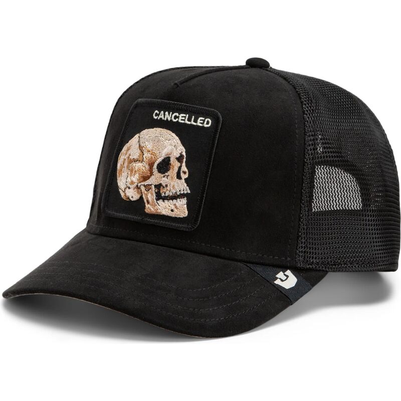 casquette-trucker-noire-crane-suede-cancelled-skull-microsuede-the-farm-goorin-bros casquette-trucker-noire-crane-suede-cancelled-skull-microsuede-the-farm-goorin-bros