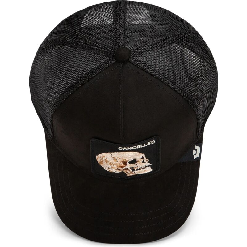 casquette-trucker-noire-crane-suede-cancelled-skull-microsuede-the-farm-goorin-bros casquette-trucker-noire-crane-suede-cancelled-skull-microsuede-the-farm-goorin-bros