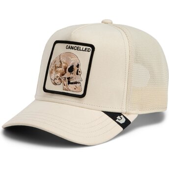 Casquette trucker beige crâne Suede Cancelled Skull Microsuede The Farm Goorin Bros.