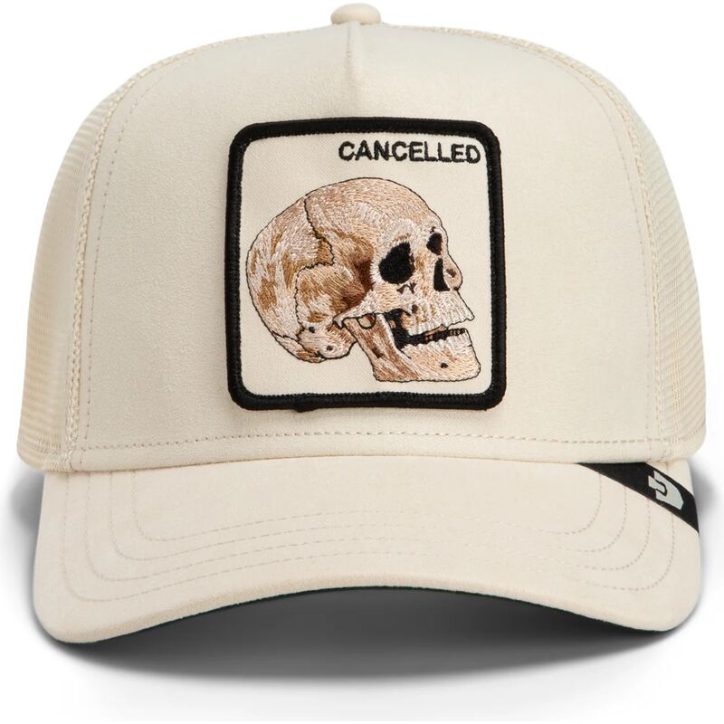 casquette-trucker-beige-crane-suede-cancelled-skull-microsuede-the-farm-goorin-bros casquette-trucker-beige-crane-suede-cancelled-skull-microsuede-the-farm-goorin-bros