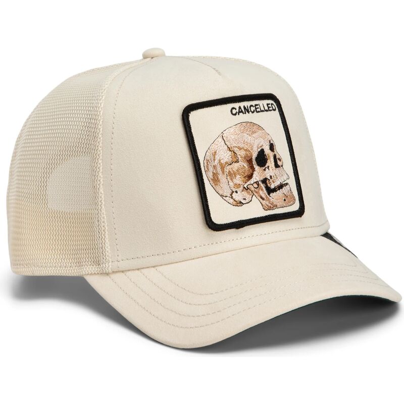 casquette-trucker-beige-crane-suede-cancelled-skull-microsuede-the-farm-goorin-bros casquette-trucker-beige-crane-suede-cancelled-skull-microsuede-the-farm-goorin-bros