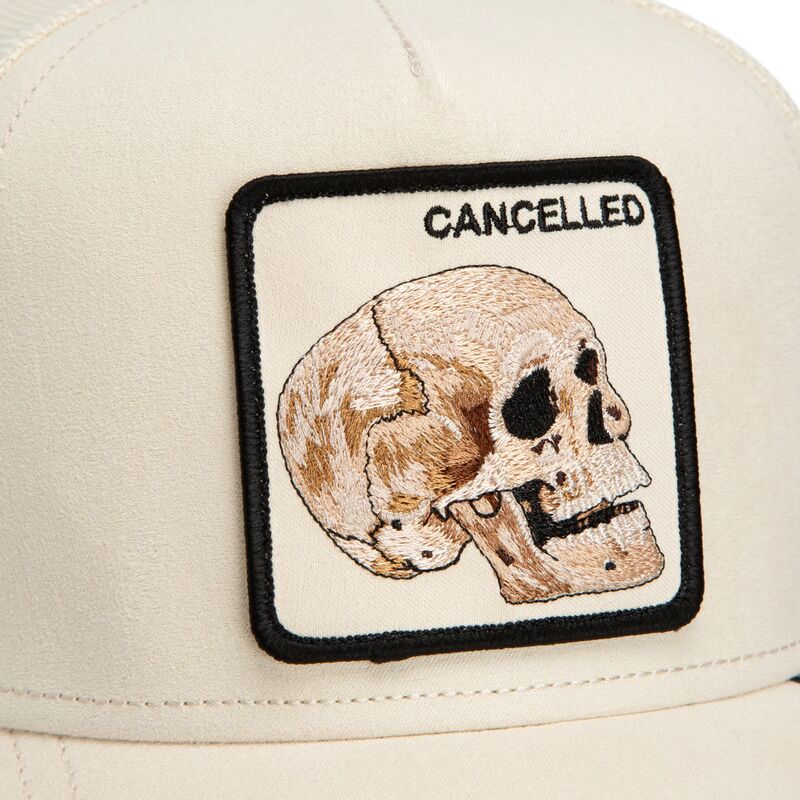casquette-trucker-beige-crane-suede-cancelled-skull-microsuede-the-farm-goorin-bros casquette-trucker-beige-crane-suede-cancelled-skull-microsuede-the-farm-goorin-bros