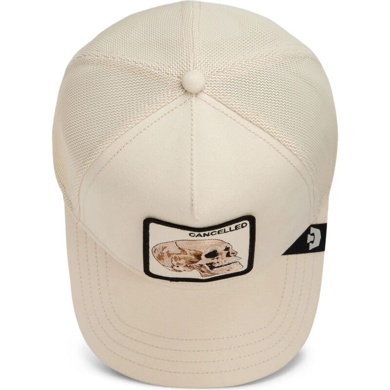 casquette-trucker-beige-crane-suede-cancelled-skull-microsuede-the-farm-goorin-bros casquette-trucker-beige-crane-suede-cancelled-skull-microsuede-the-farm-goorin-bros
