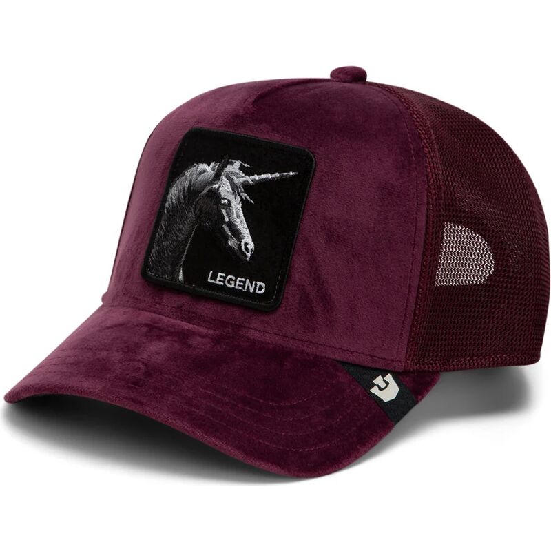 casquette-trucker-grenat-licorne-velour-legend-the-farm-goorin-bros