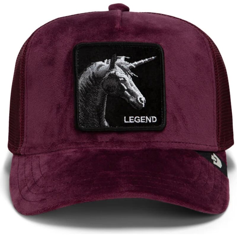 casquette-trucker-grenat-licorne-velour-legend-the-farm-goorin-bros