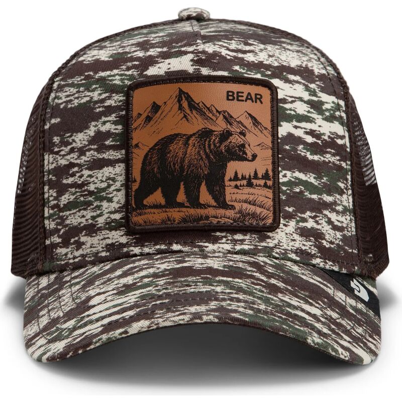 casquette-trucker-camouflage-et-marron-ours-engraved-bear-camo-glitch-the-farm-goorin-bros