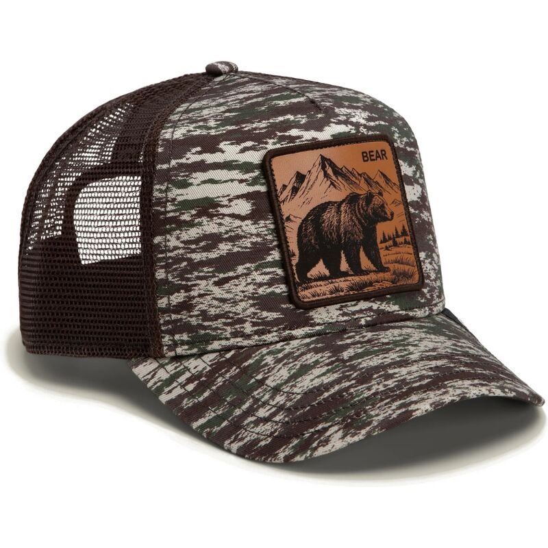 casquette-trucker-camouflage-et-marron-ours-engraved-bear-camo-glitch-the-farm-goorin-bros