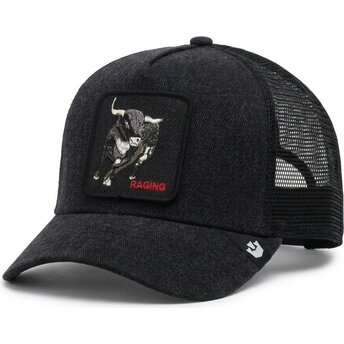 Casquette trucker noire bull Raging Denim After Dark The Farm Goorin Bros.