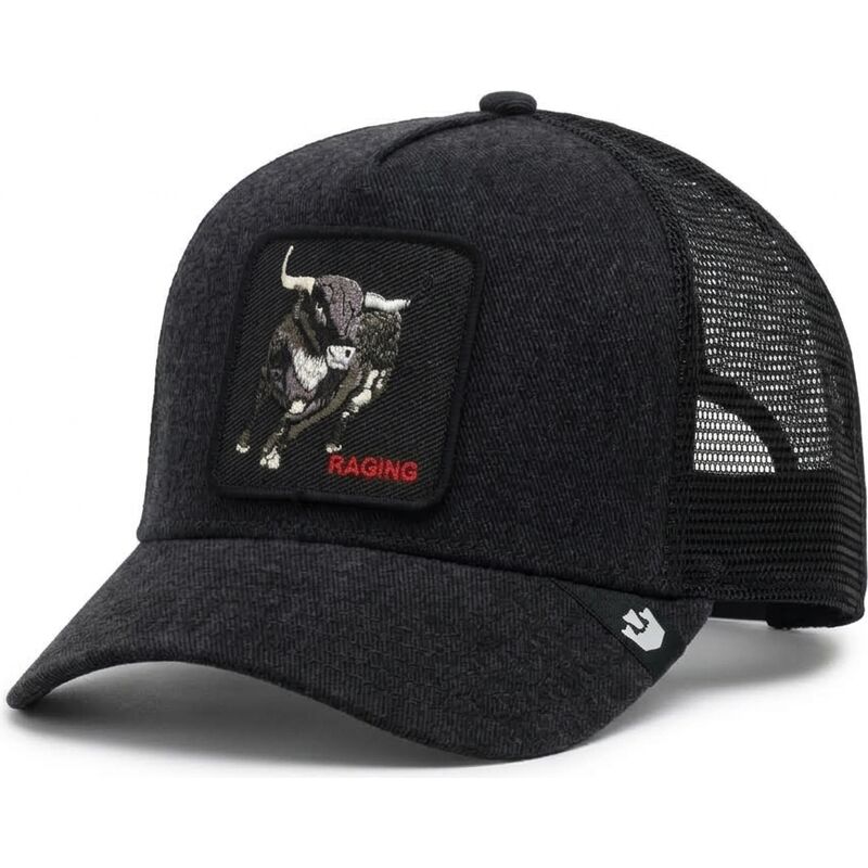 casquette-trucker-noire-bull-raging-denim-after-dark-the-farm-goorin-bros