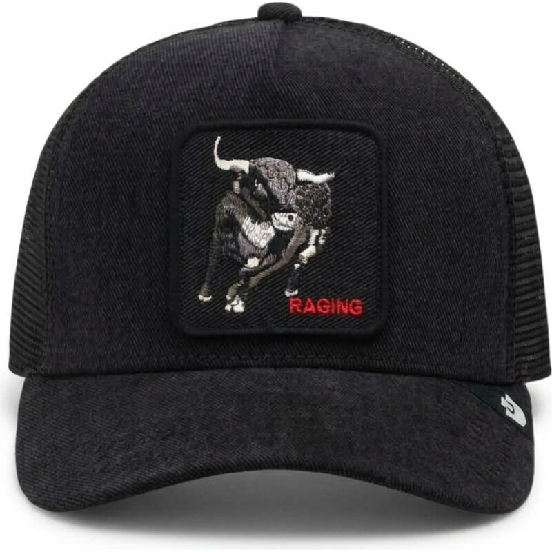 casquette-trucker-noire-bull-raging-denim-after-dark-the-farm-goorin-bros